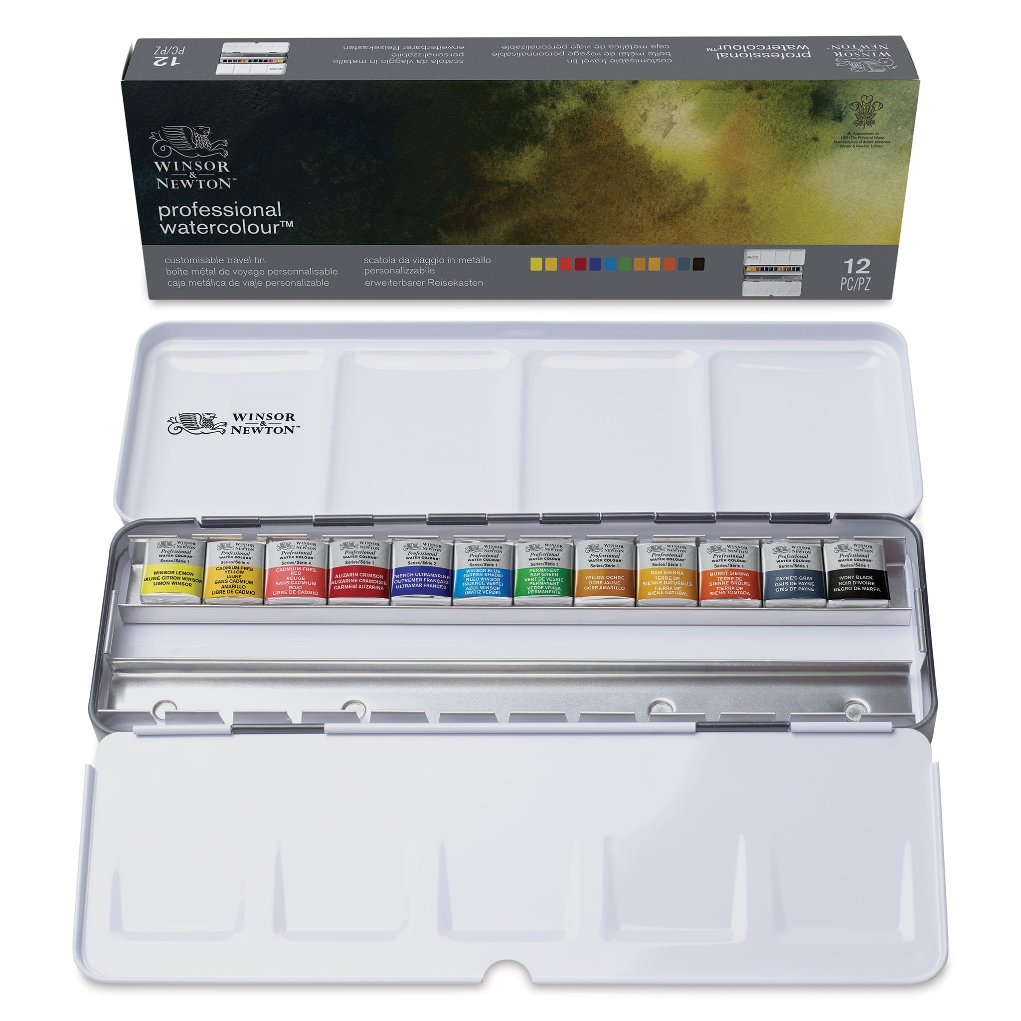 Winsor & Newton Professional Watercolor Customizable Travel Tin, Set