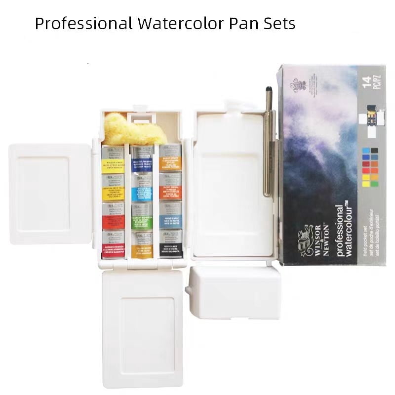 Winsor & Newton Professional Watercolor Paint Set, Compact Set, 12 Half Pan and Accessories