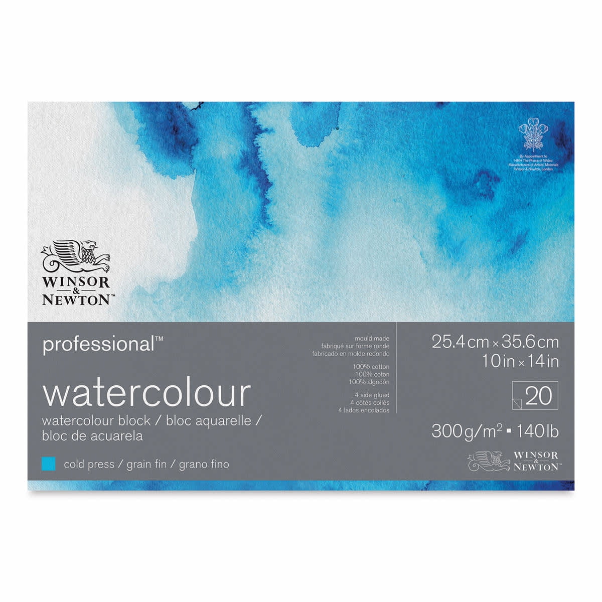 Winsor & Newton Professional Watercolour Paper Block, Cold Press, 10" x 14"