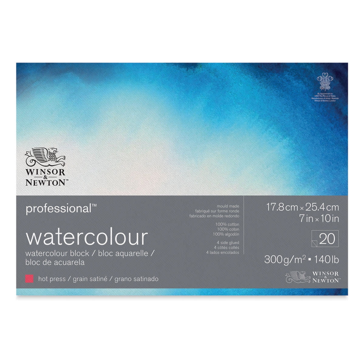 Winsor & Newton Professional Watercolour Paper Block, Hot Press, 7" x 10"
