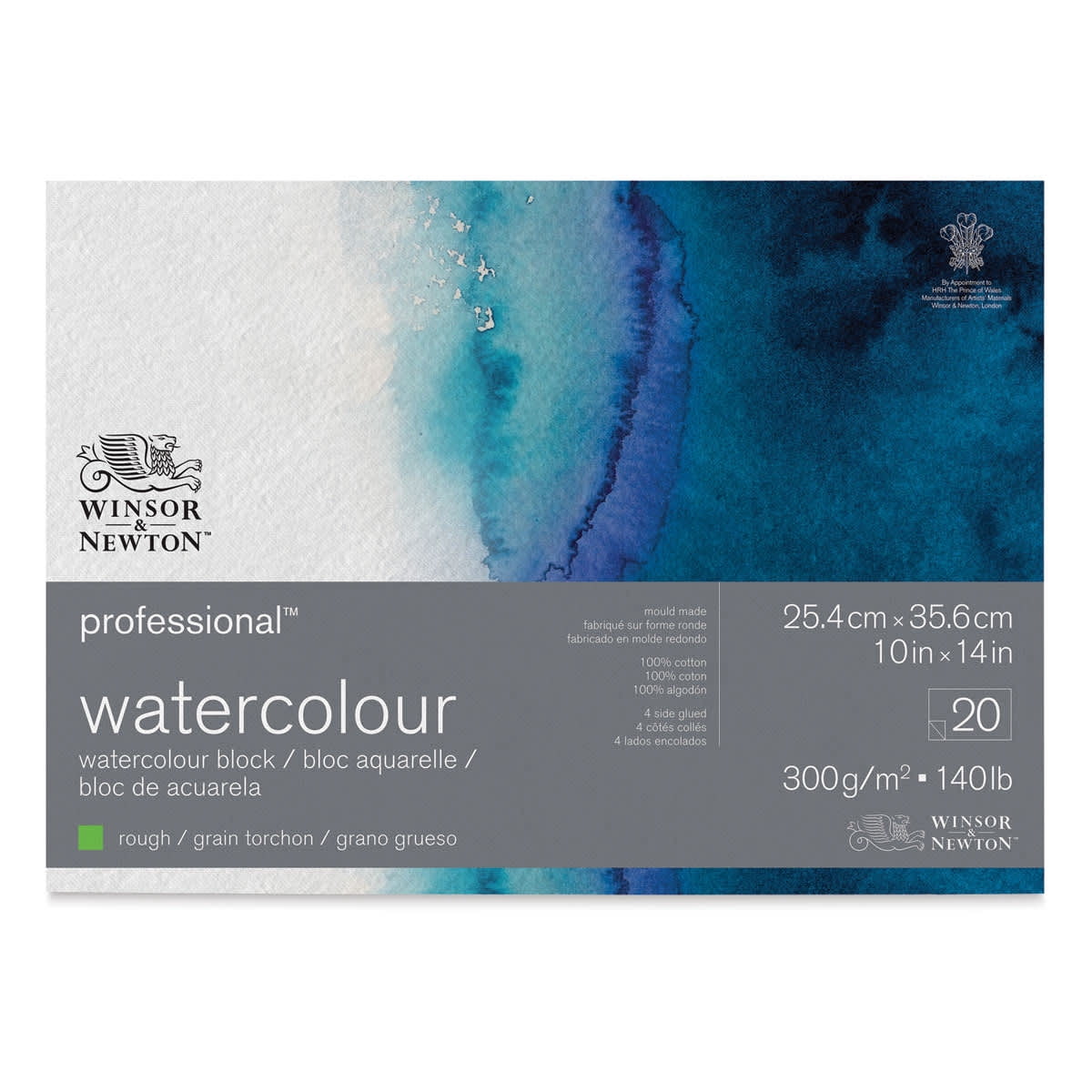 Winsor & Newton Professional Watercolour Paper Block, Rough, 10" x 14"