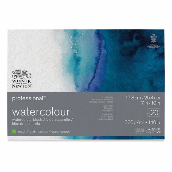 Winsor & Newton Professional Watercolour Paper Block, Rough, 7" x 10"