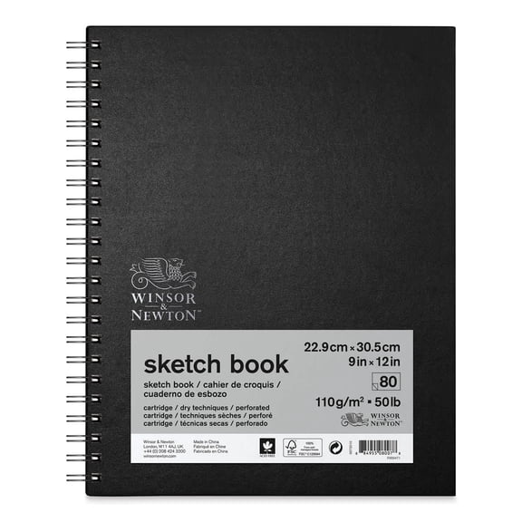 Winsor & Newton Sketch Book, Spiral-Bound, 9" x 12"