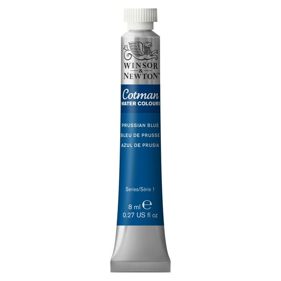 Winsor & Newton Watercolor Paints: Prussian blue, 8 milliliters