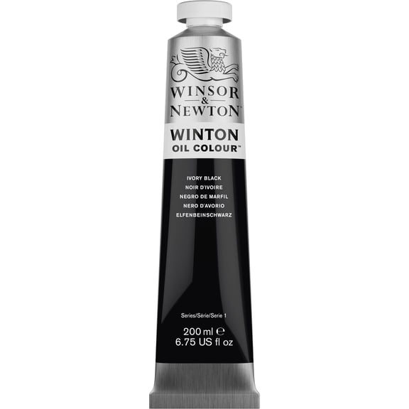 Winsor & Newton Winton Oil Colour Tube, 200ml, Ivory Black