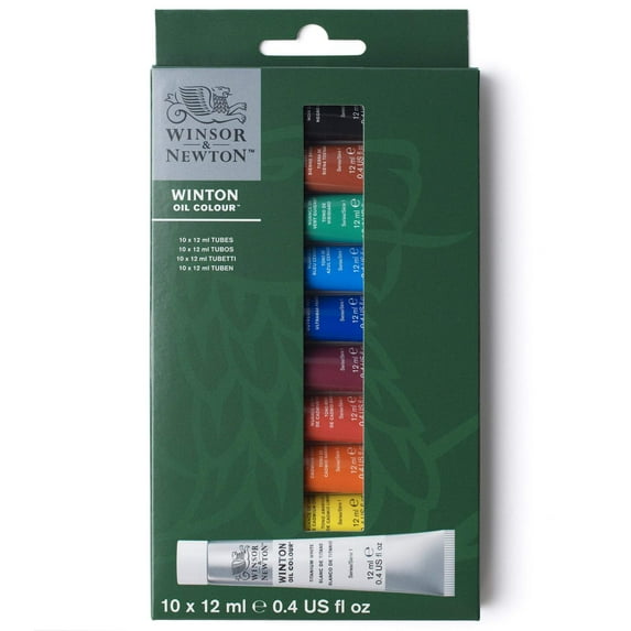 Winsor & Newton Winton Oil Paint- Set of 10, Assorted Colors, 12 ml, Tubes