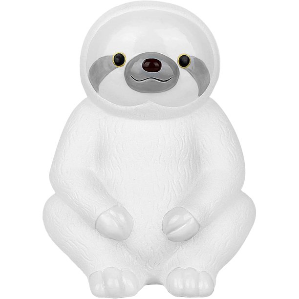 Winsterch White Piggy Bank,Sloth Ceramic Piggy Bank Saving Money Box
