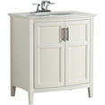 thumbnail image 1 of Winston 30 inch Rounded Front Bath Vanity in Soft White with Bombay White Engineered Quartz Marble Top, 1 of 5