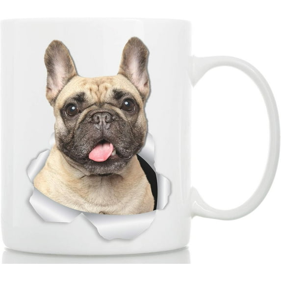 Winston & Bear Loveable French Bulldog Mug - Ceramic French Bulldog Cofee Mug - Perfect French Bulldog Gifts - Funny Cute French Bulldog Dog Coffee Mug for Dog Lovers (11oz)