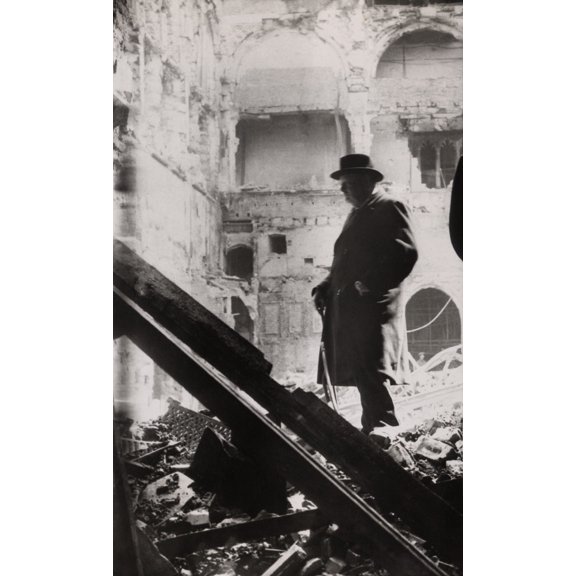 Winston Churchill Inspecting Bomb Damage In The House Of Commons Debating Chamber On May 11 History