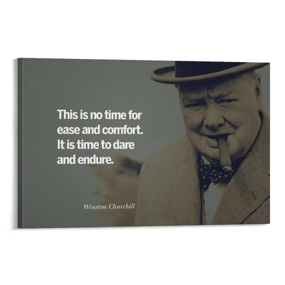 Winston Churchill Motivational Poster Quote Inspirational Wall Art Poster Scroll Canvas Painting Picture Living Room Decor Home 08x12inch(20x30cm)