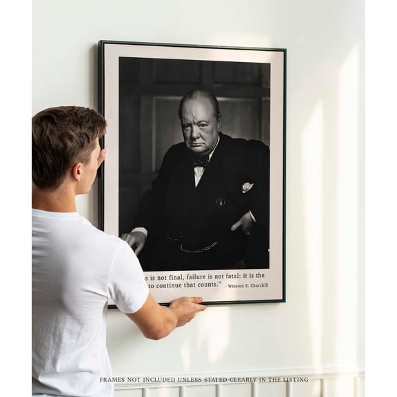 Winston Churchill Quote Print, Success Is Not Final, Unframed Paper Poster 8x10in