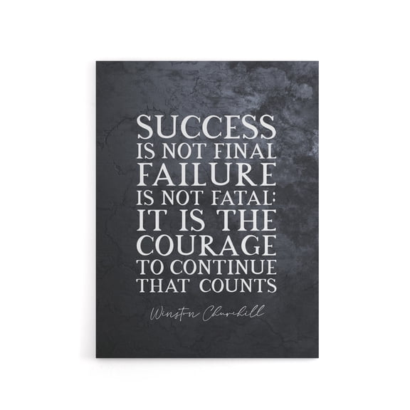 Winston Churchill Slate Quote Canvas Wall Art Print 24X32"