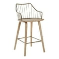 thumbnail image 1 of Winston Farmhouse Counter Stool In White Washed Wood And Antique Copper Metal, 1 of 7