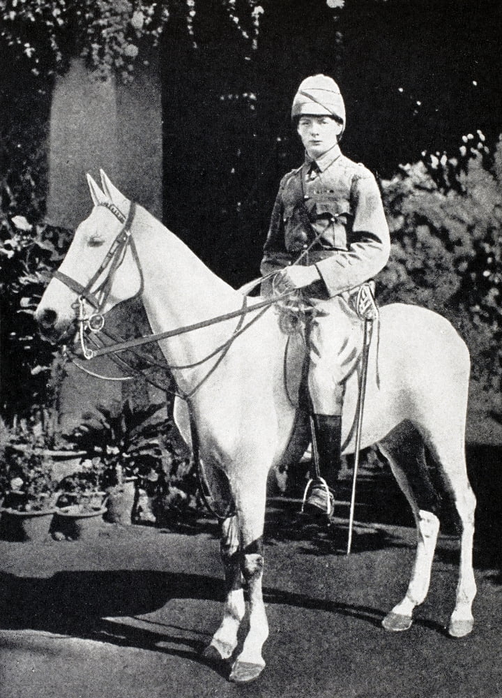 Winston S Churchill 1874 To 1965 On Horseback In Bangalore India In 1897 From A Roving Commission By Winston S Churchill Published By Scribners 1930 Canvas Art - Ken Welsh Design Pics (12 x 16)