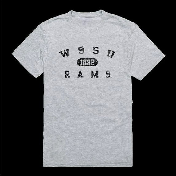 Winston-Salem State University Rams Distressed Arch College T-Shirt, Heather Grey - 2XL