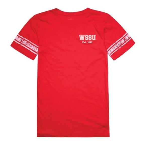 Winston-Salem State University Rams Women Practice Football T-Shirt, Red - Small