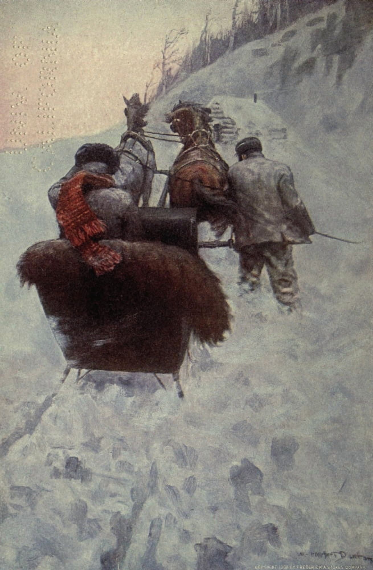 Winston of the Prairie 1907 In the snow Canvas Art - William H Dunton (18 x 24)
