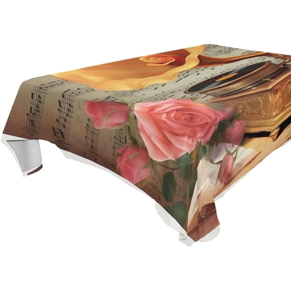 Wintage Poster Rectangle Tablecloth Waterproof Polyester Table Clothative Stain Resistant & Wrinkle Resistant Washable Table Cover for Dining Table/Party/Camping 54x54 Inch Decor Gift