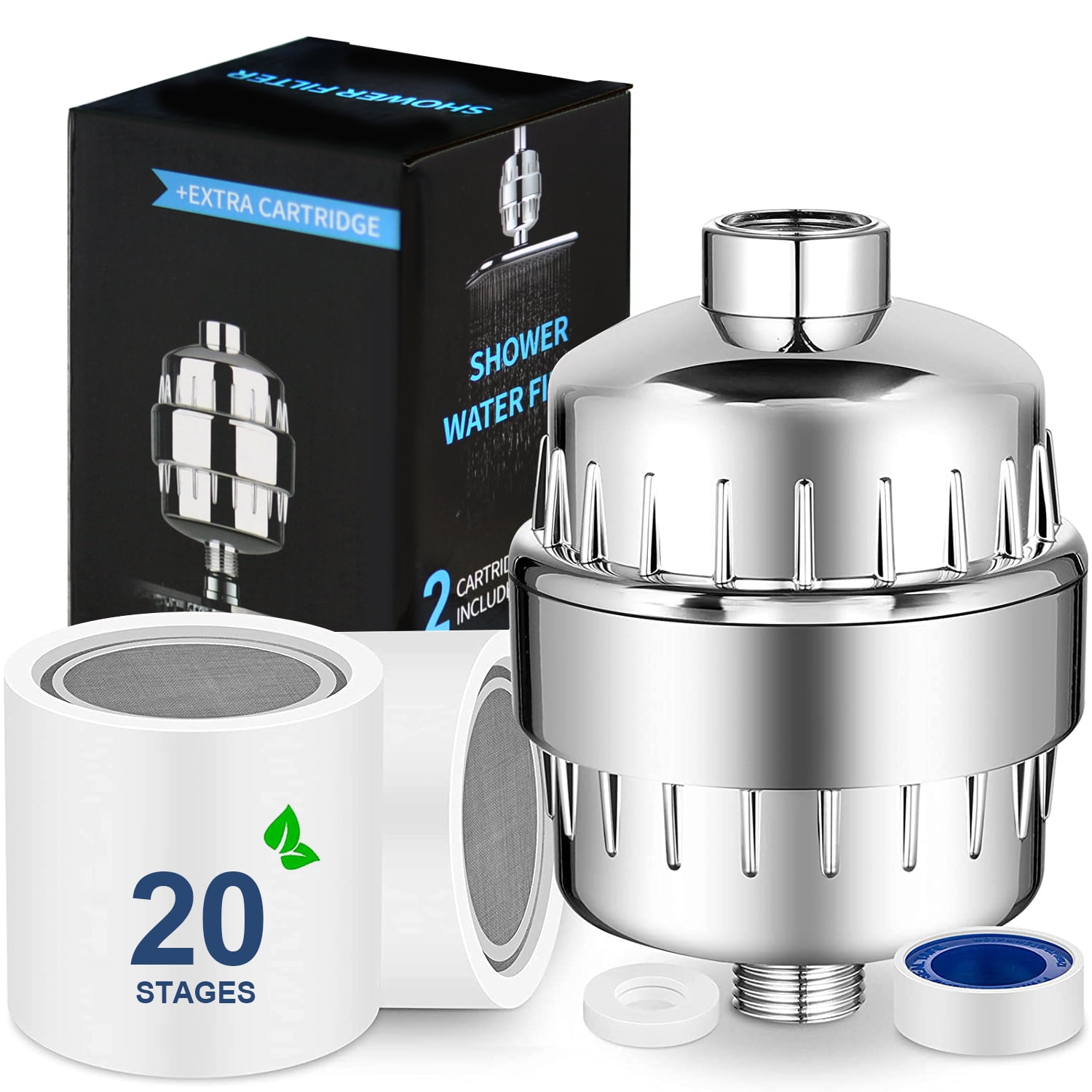 Wintekd 20 Stage Universal Shower Filter Water Softener for Hard Water