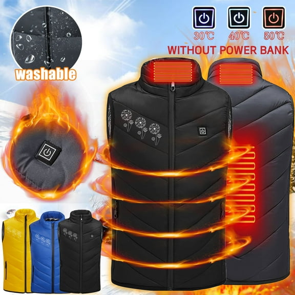 Winter 2 Heated Jacket Coat Boys Girls Electric Heating Vest Windproof 2024 Kids Winter Warm USB Smart Electric Heated Vest Jacket Outwear(without mobile power) 4-15 Years