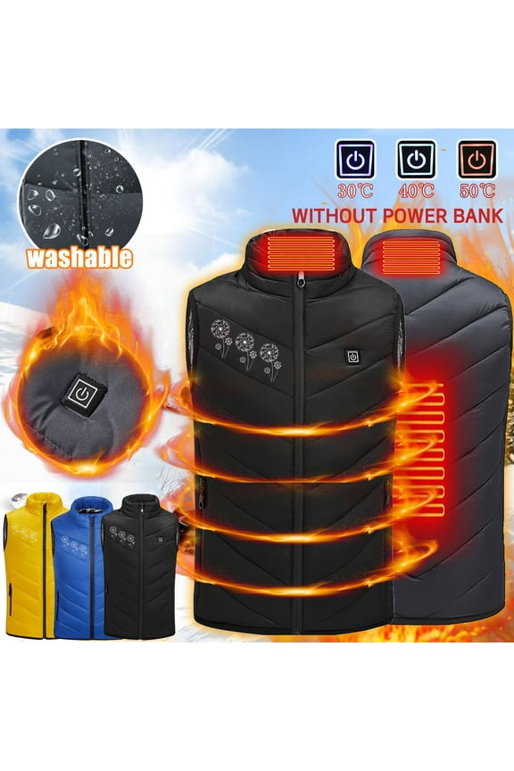 Winter 2 Heated Jacket Coat Boys Girls Electric Heating Vest Windproof 2024 Kids Winter Warm USB Smart Electric Heated Vest Jacket Outwear(without mobile power) 4-15 Years