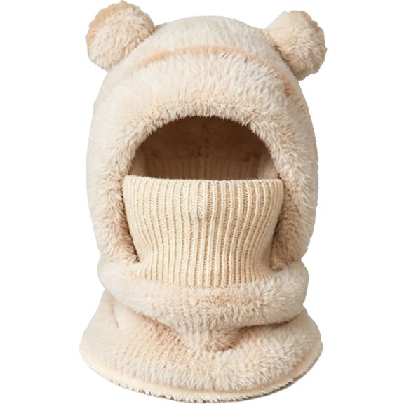 Winter 3 in 1 Bear Ski Mask, Bear Mask Cap,Bear Ski Mask, Warm Knitted Material, Two-Way Wear Style, Ideal for Outdoor Activities