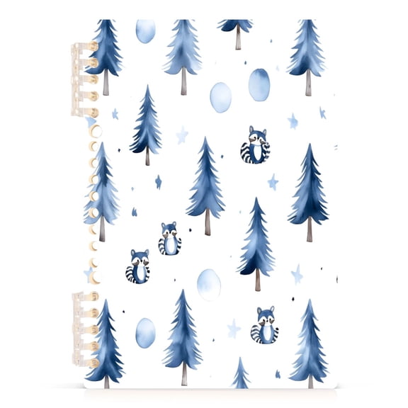Winter A5 8.3x5.7in PP Notebook, Adjustable Rings, 60 Sheets, Diary or Journey Note