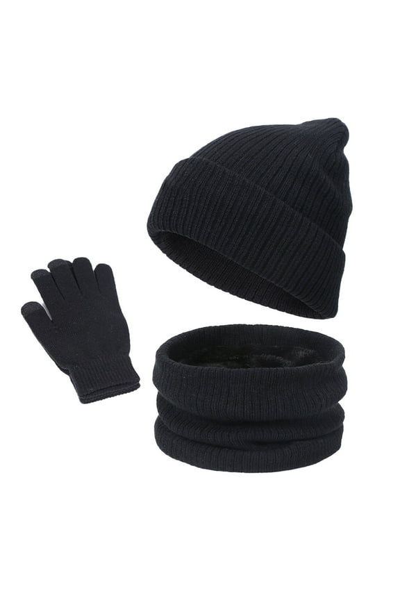 Winter Accessory Set Slouchy Hat Soft Scarf Warm Mittens for Cold Weather Comfort