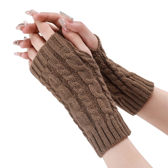 Winter Acrylic Fibre Arm Warmer Fingerless Design Stretchy Gloves Wrist Warmer for Women Outdoors Adventure Daily Wear
