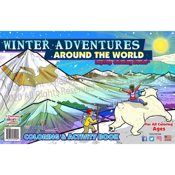 Winter Adventures Around the World LapTop Coloring Book (17"x11")