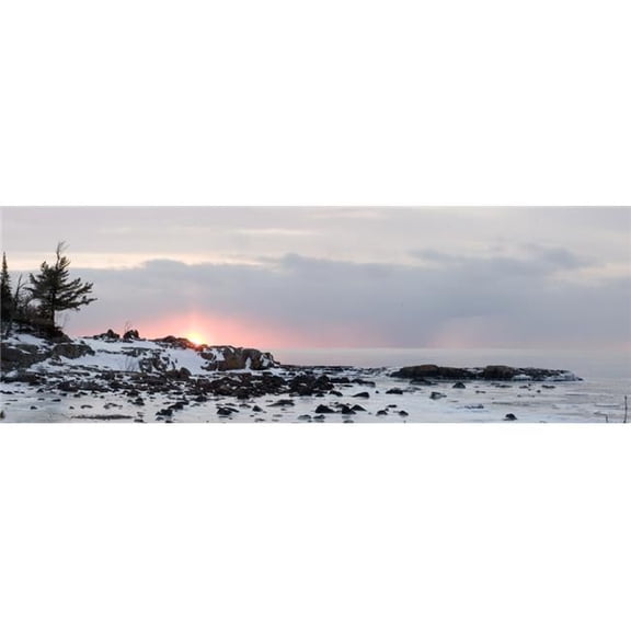 Winter Along Lake Superior At Sunrise - Minnesota - USA Poster Print - 26 x 9