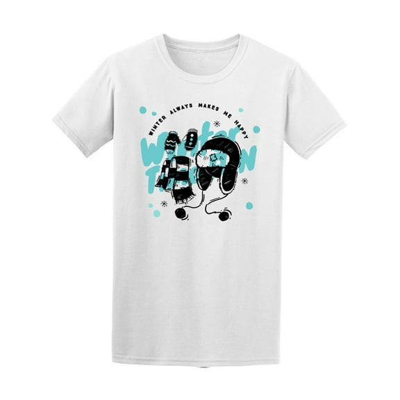 Winter Always Makes Me Happy T-Shirt Men -Image by Shutterstock, Male XX-Large