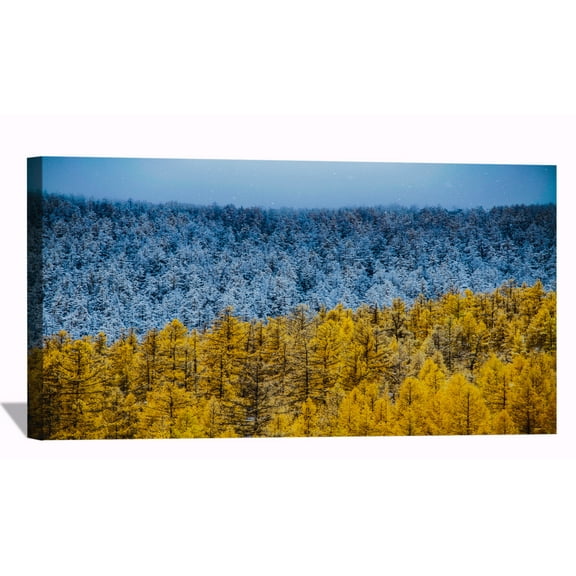 Winter And Autumn Canvas Wall Art Colorful Autumn Framed Painting For Livingroom Office Bedroom Wall Decor Ready to Hang