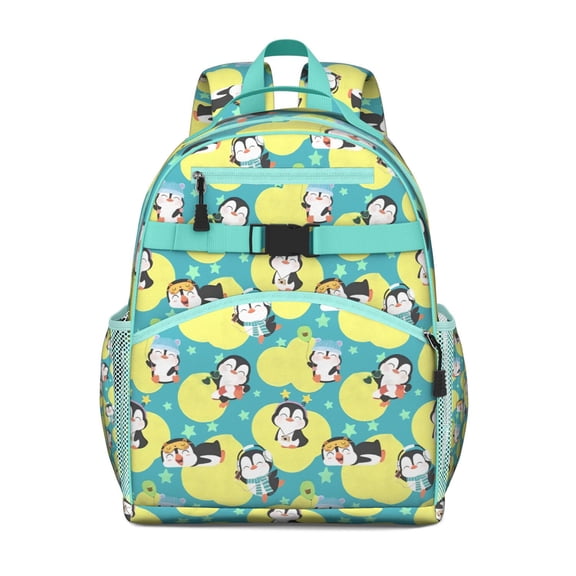 Winter Animal Cartoon Backpack - Durable Waterproof Travel Daypack with Multiple Pockets & Chest Strap for Heavy Loads
