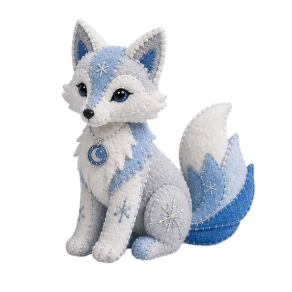 Winter Animal DIY Sewing Kit For Beginners, 3D Stuffed Snow Fox Plush Craft With Pre Cut Felt, Complete Handmade Sewing Supplies For Home Decor And Gift, Snow Fox (Multicolor, 20*15CM)