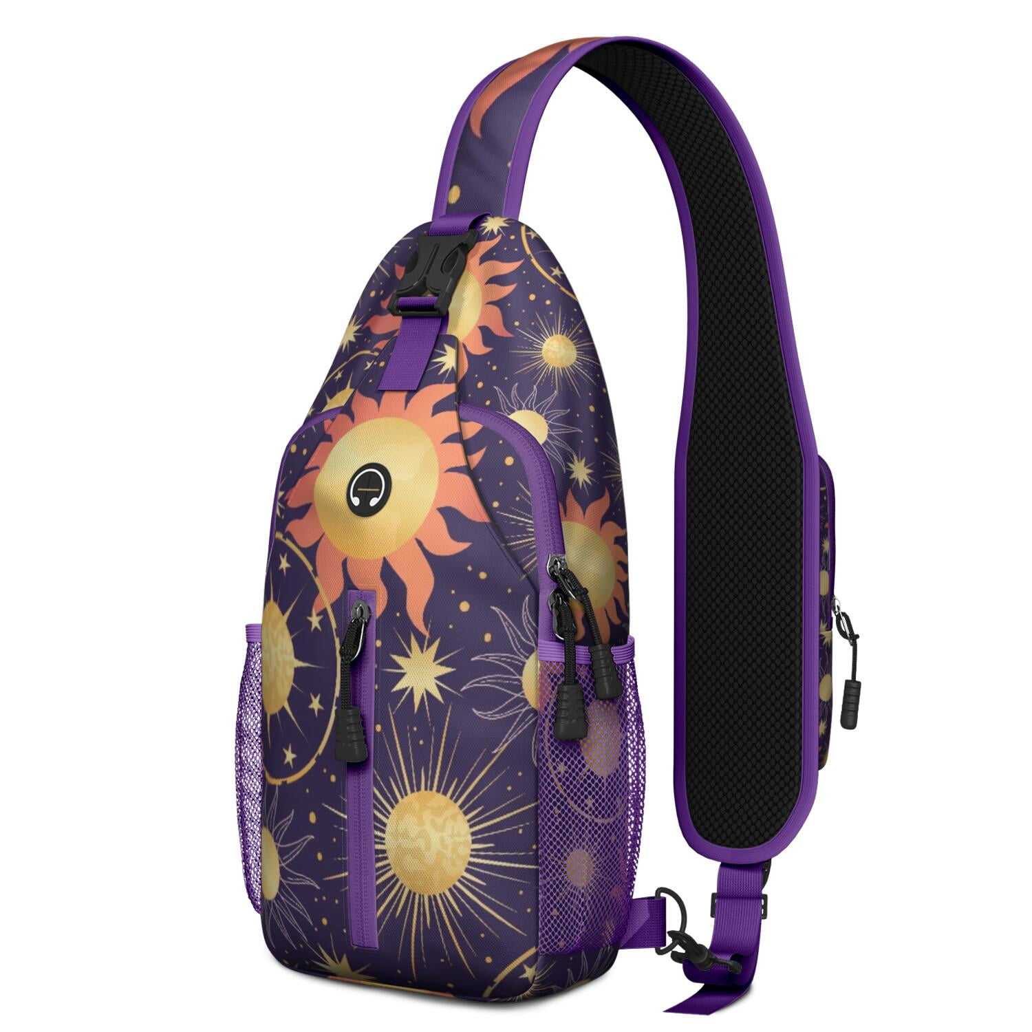 Winter Animal Lover Gift Sling Backpack – Water-resistant Fabric, Ergonomic Fit, Anti-theft Pocket – Adorable Penguin Snowflake Print