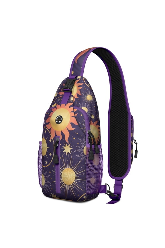 Winter Animal Lover Gift Sling Backpack – Water-resistant Fabric, Ergonomic Fit, Anti-theft Pocket – Adorable Penguin Snowflake Print