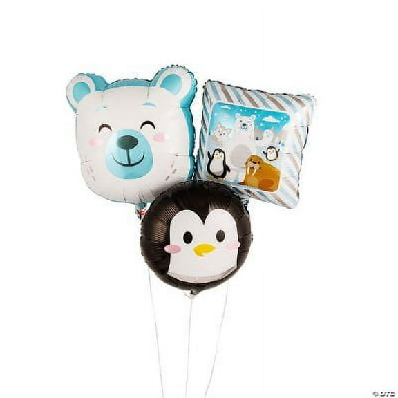 Winter Animals Mylar Balloons, Birthday, Party Decor, 3 Pieces