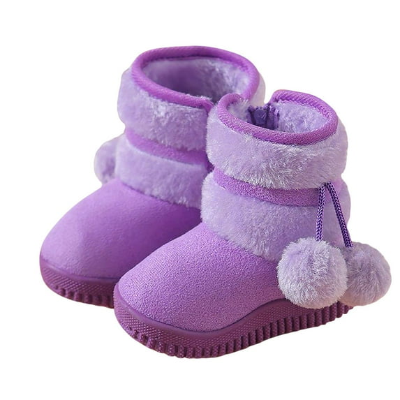Winter Ankle Boots Children's Solid Color Thick Snow Boots Warm and Comfortable Short Boots Unisex Boots Women Warm Fleece Lined Snow Boots Cute Boots for Girls and Boys Cozy Footwear