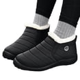 thumbnail image 1 of Winter Ankle Boots for Women Men Waterproof Anti-Slip Comfy Round Toe Fuzzy Warm Slip on Snow Booties, 1 of 5