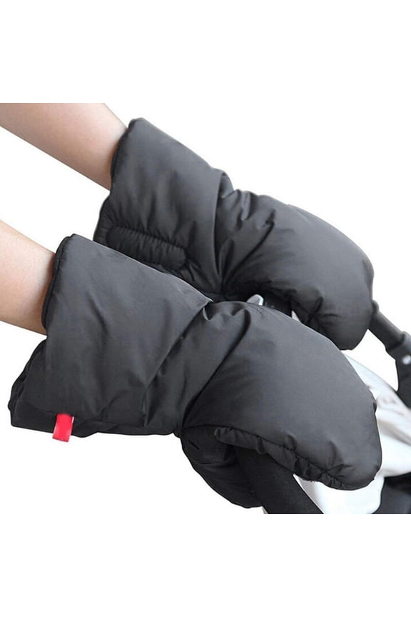 Winter Anti-Freeze Stroller Mittens, Waterproof Warm Extra Thick HandMuff for Stroller Accessories, Waterproof Winter Stroller Gloves Hand Muff Warmers, Black
