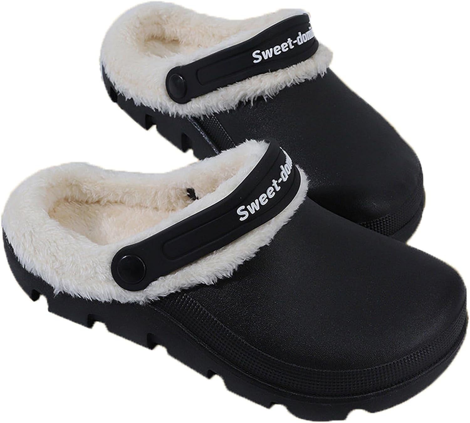 Winter AntiSkid Indoor Outdoor Slipon Shoes Womens Fur Lined Clogs