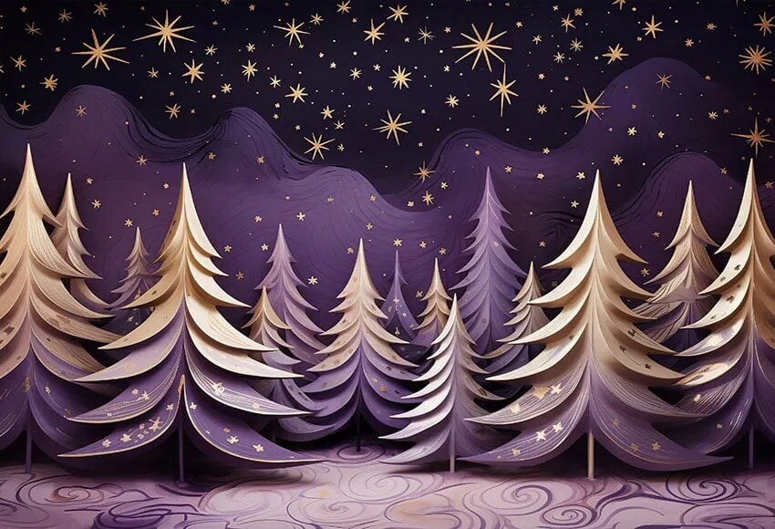 Aperturee Hanging Gold Pine Cone Christmas Backdrop, Blue Winter Floral Photography Background