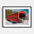 thumbnail image 1 of Winter At Sachs Covered Bridge - Gettysburg Pennsylvania Photography Black Framed Wall Art Print 16 x 24 inches, 1 of 4