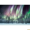 thumbnail image 1 of Winter Aurora Night Natural Sce Backdrop Arctic Snow Capped Mountains Lake Starry Sky Landscape Background Photography Props, 1 of 5