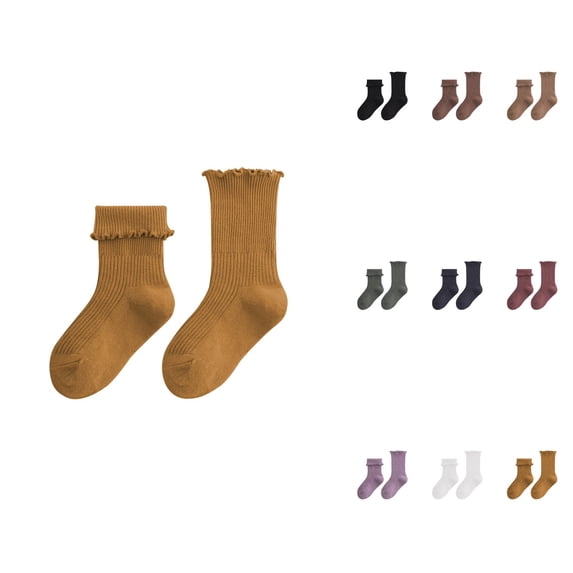 Winter & Autumn Mid-Calf Socks, 5-Pair Set, Solid Color Casual Comfortable Socks for Leggings and Low Cut Boots