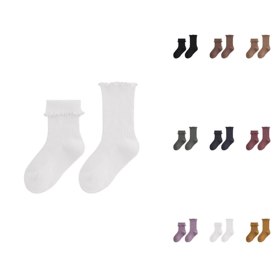 Winter & Autumn Mid-Calf Socks, 5-Pair Set, Solid Color Casual Comfortable Socks for Leggings and Low Cut Boots