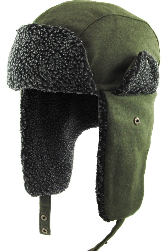 Woman Winter Aviator Trapper Hat Winter Ski Cap Olive
