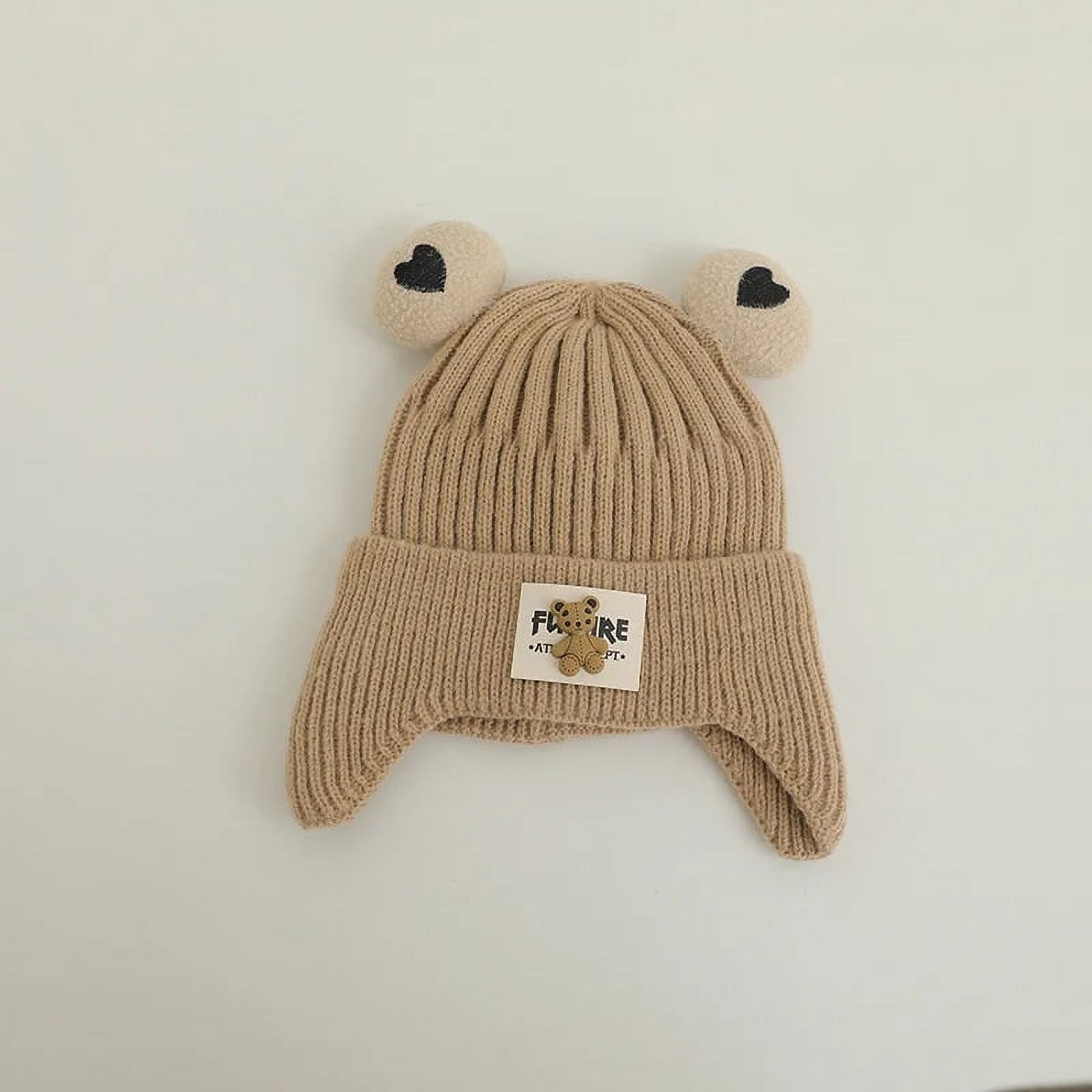 Winter Baby Beanie Cap Cartoon Bear Ear Protection Knitted Hat for ...
